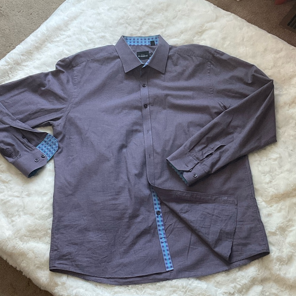 Calvin Klein Men's Lavender Button-Down Shirt